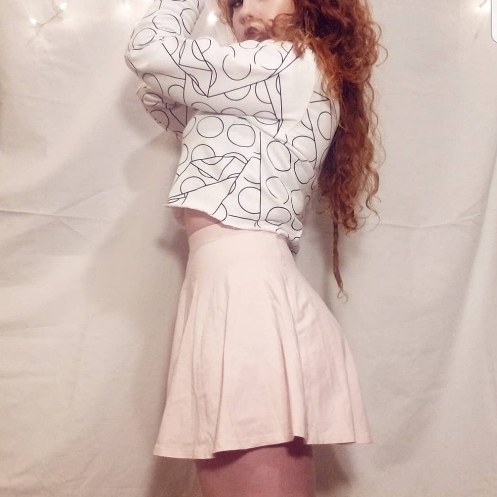 F21 Soft Pink Skater Skirt